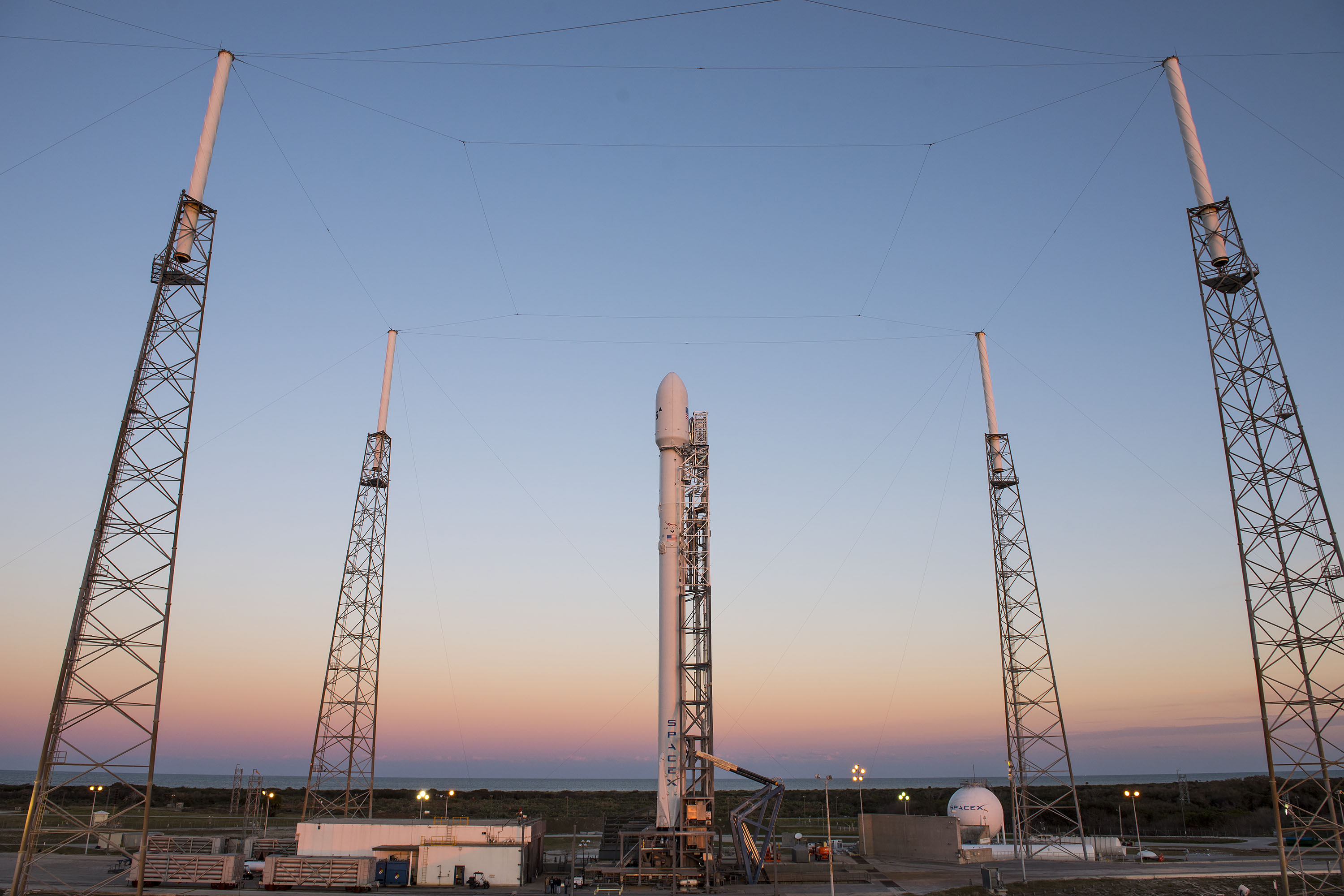 The SpaceX Falcon 9 rocket carrying the SES-9 communications satellite stands poised for its fourth launch attempt in two weeks at Florida&#039;s Cape Canaveral Air Force Station. The rocket is slated to launch Friday, March 4, at 6:35 p.m. ET, then try to lan