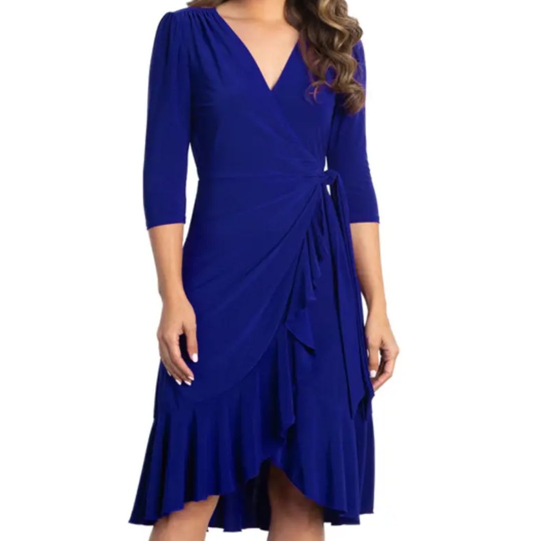 Kiyonna Ruffled Midi Wrap Dress