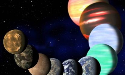 An artist rendering of the different types of planets in our Milky Way as determined by NASA's Kepler spacecraft.