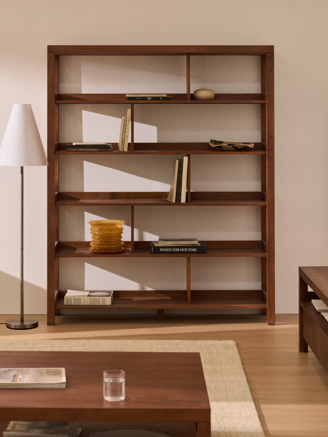 Kave Home, Norani shelving unit in solid acacia wood and acacia veneer