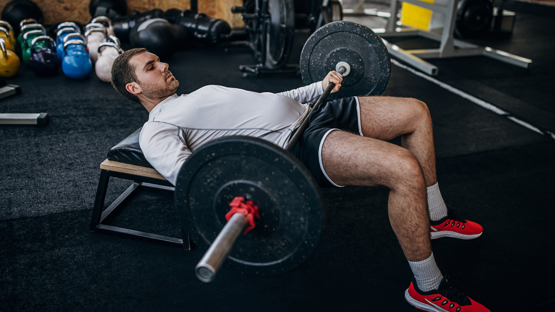 A man performing hip thrusts
