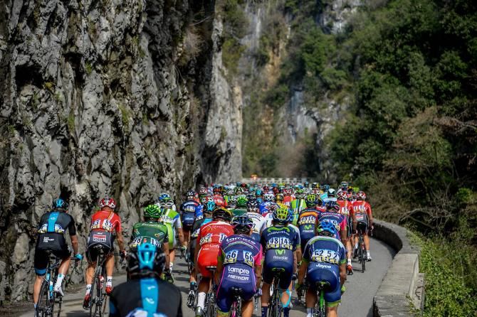The peloton on the final Paris-Nice stage