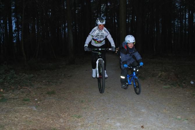 Gunn-Rita Dahle Flesjaa's son Bjornaar rides to kindergarten every morning.