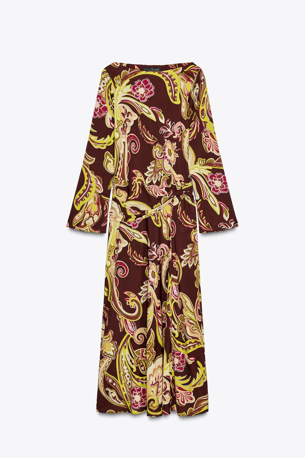 ZARA Printed Midi Dress