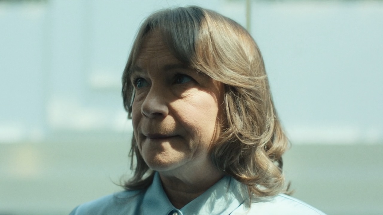 Close-up of Amanda&#039;s face in The Chair Company Season 1 finale