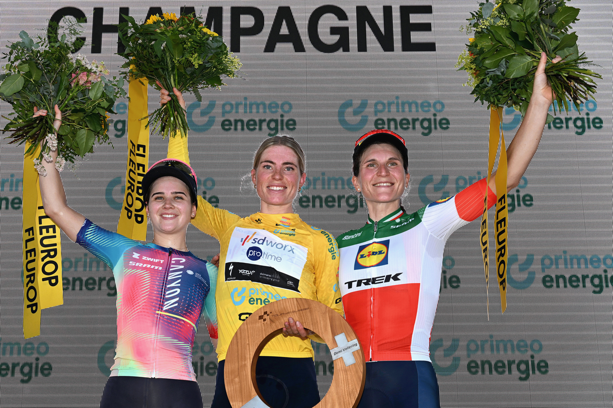 Final podium at the 2024 Tour de Suisse Women