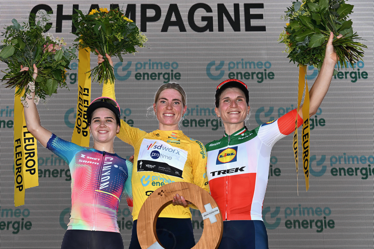 Final podium at the 2024 Tour de Suisse Women