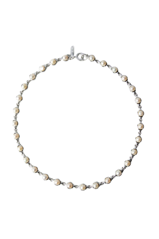 Silver Noca Necklace - White Pearl