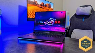 Image of the ASUS ROG Strix G16 (2025, AMD) gaming laptop.