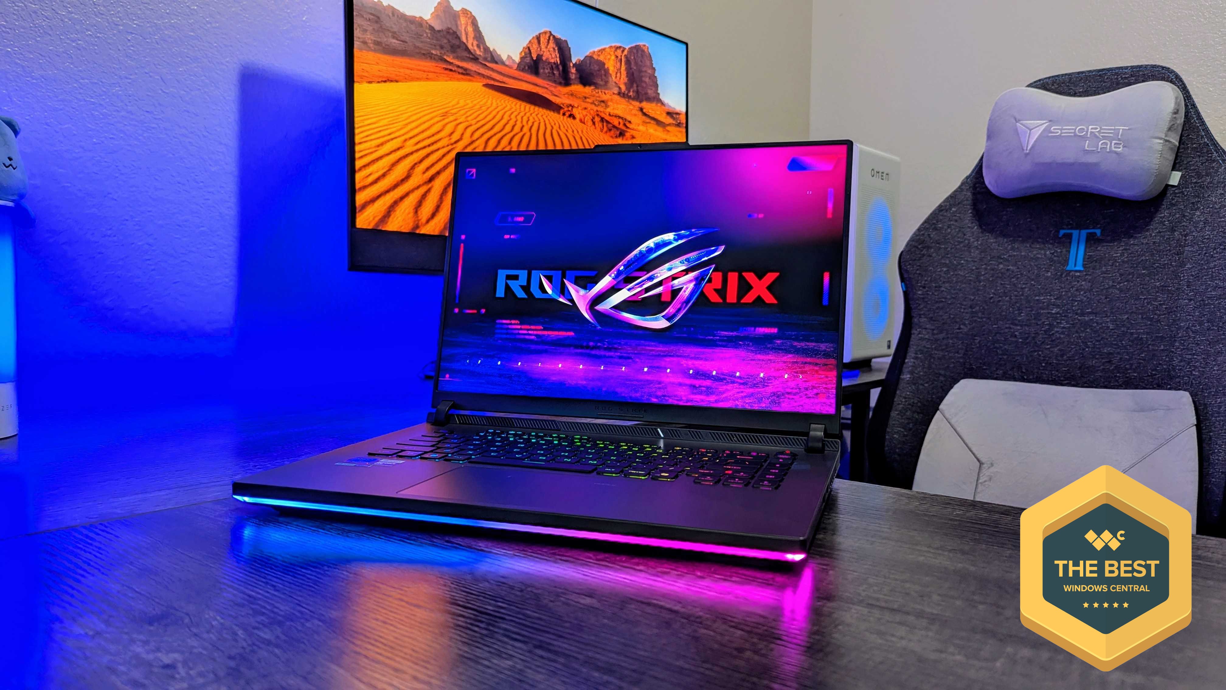 Image of the ASUS ROG Strix G16 (2025, AMD) gaming laptop.