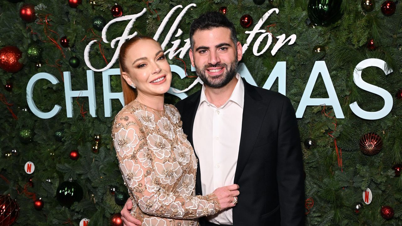 Lindsay Lohan, husband Bader Shammas attend Netflix’s Falling For Christmas Celebratory Holiday Fan Screening with Cast &amp; Crew on November 9, 2022 in New York City