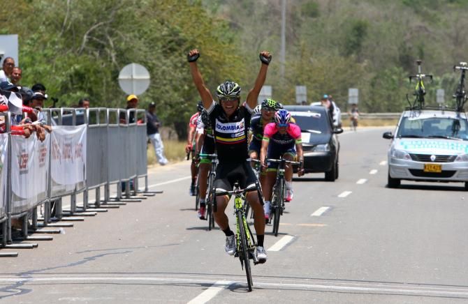 Miguel Angel Rubiano celebrates winning the national title