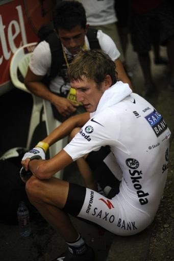 Andy Schleck (Saxo Bank) gave it his all in the time trial.