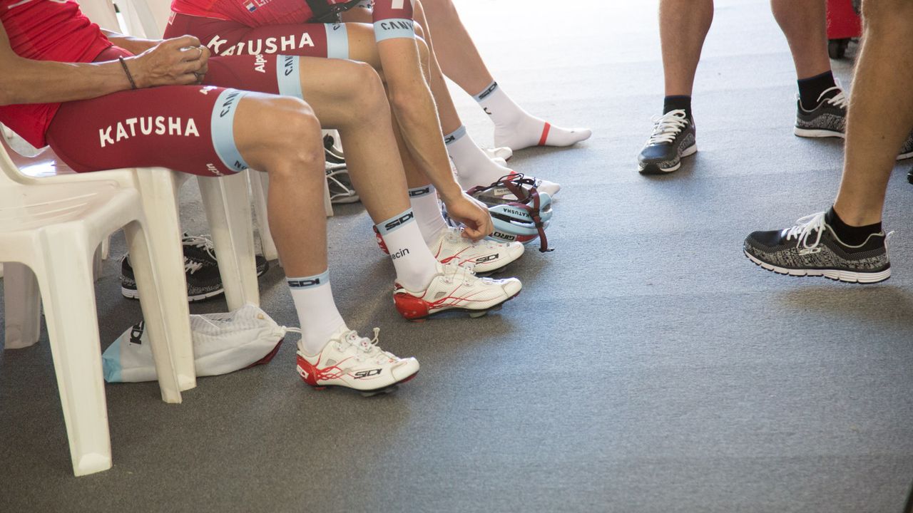 The whole Katusha-Alpecin were wearing custom Sidi Shots