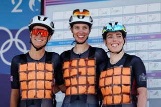 Team GB lining up for the women's Olympic 2024 road race