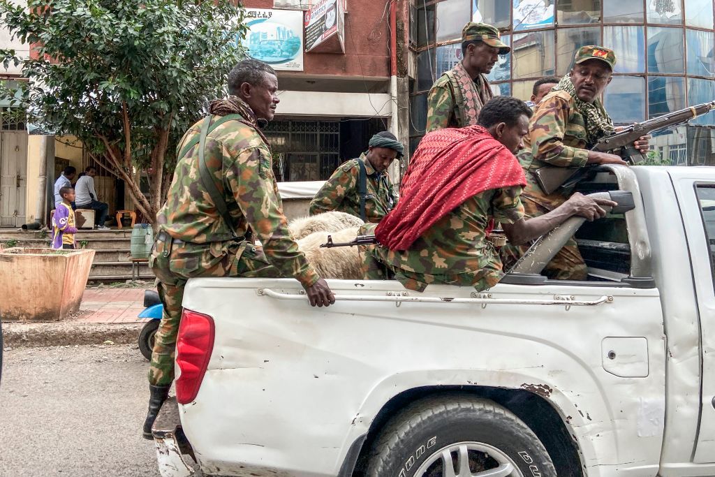 Militia members in northern Ethiopia.