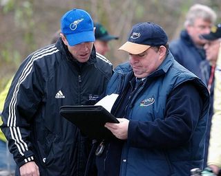 Geoff Proctor talks with a UCI official