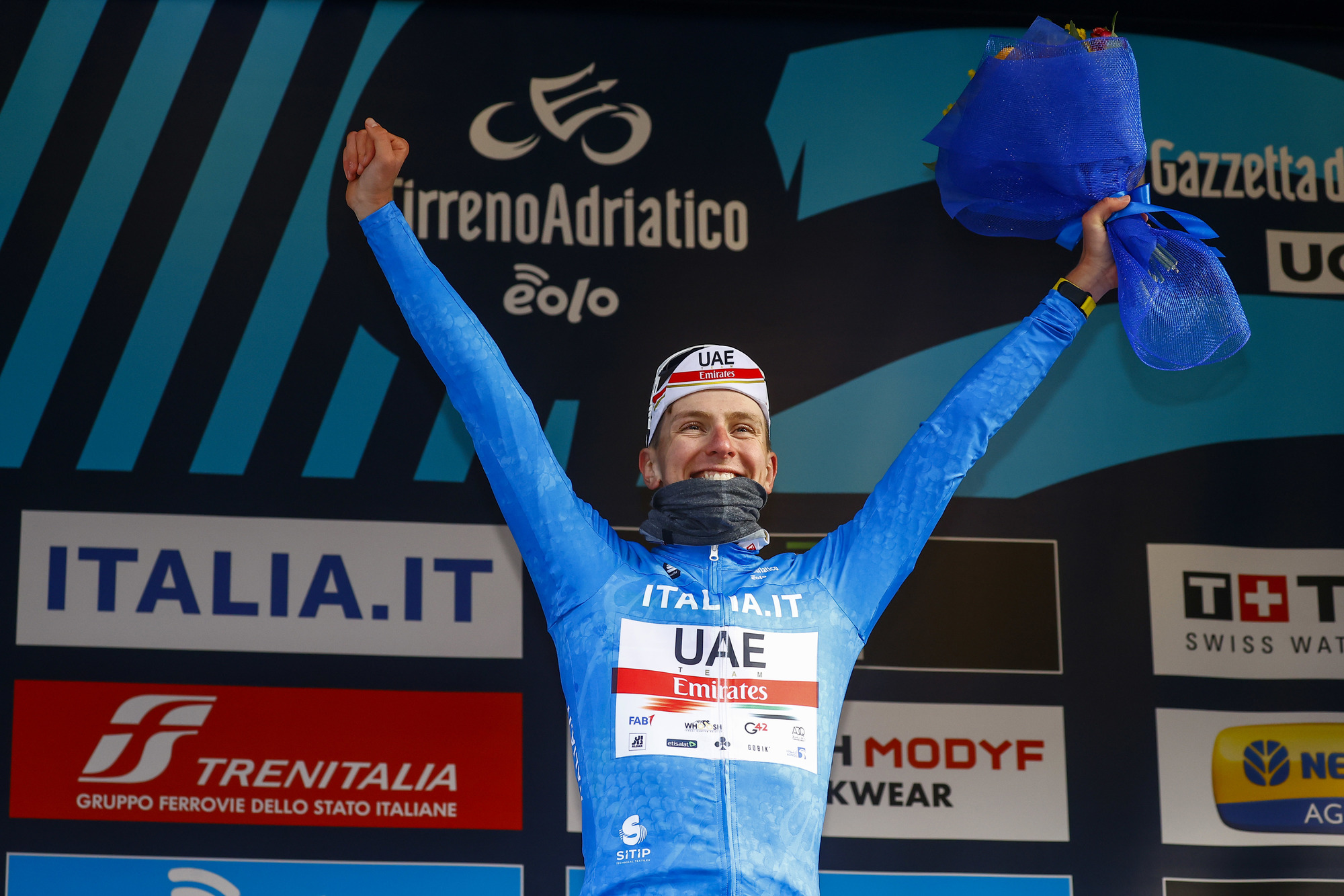 Tirreno Adriatico 2022 - 57th Edition - 6th stage Apecchio - Carpegna 215 km - 12/03/2022 - Tadej Pogacar (SLO - UAE Team Emirates) - photo Luca Bettini/SprintCyclingAgencyÂ©2022