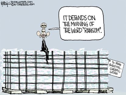 Obama cartoon U.S. Iran ransom