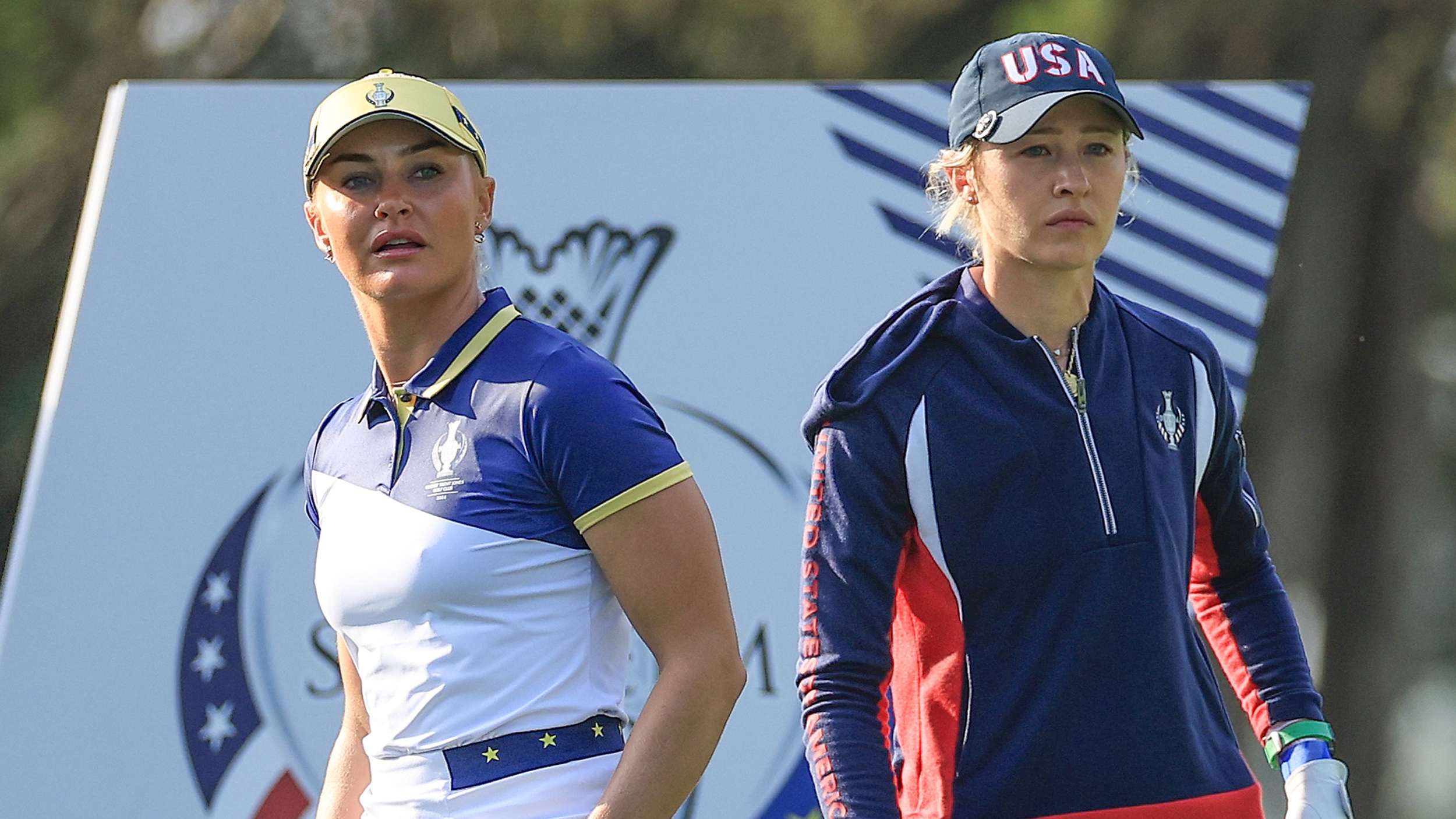 Charley Hull and Nelly Korda at the Solheim Cup