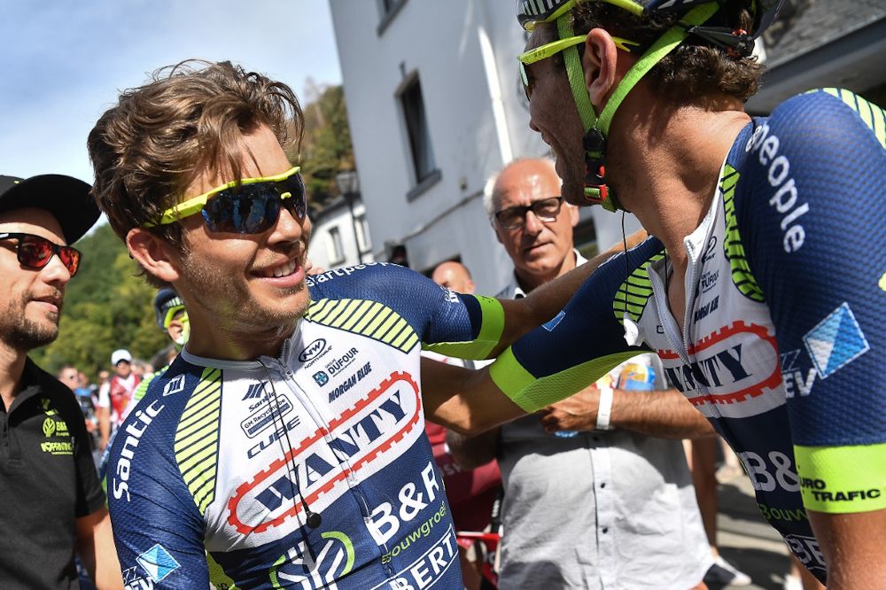 Odd Christian Eiking (Wanty-Groupe Gobert) celebrates his stage 3 win at the Tour de Wallonie