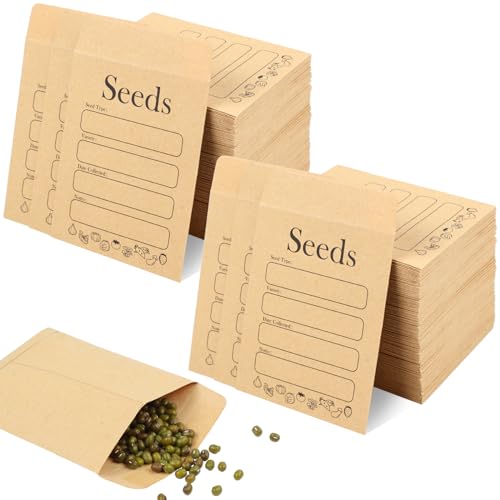 Joyberg 156 Pcs Seed Envelopes 3.15&amp;rdquo;x 4.72&amp;rdquo;, Seed Packets Envelopes Kraft Seeds Saving Envelope, Self Sealing Seeds Storage Mini Envelope for Flower Vegetable