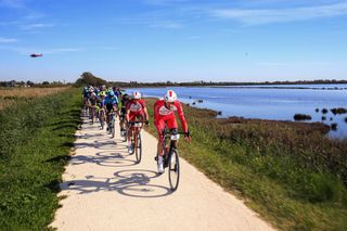 Serenissima Gravel 2021 1st Edition Lido di Jesolo Piazzola sul Brenta 1321 km 15102021 Scenery Thomas Champion FRA Cofidis Nathan Haas AUS Cofidis photo Roberto BettiniBettiniPhoto2021