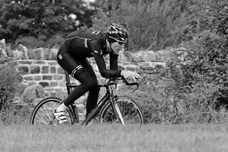 Zak Dempster on time trial bike, Rapha Condor Sharp training in Peak District, August 2011