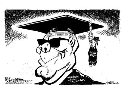 Editorial cartoon college debt