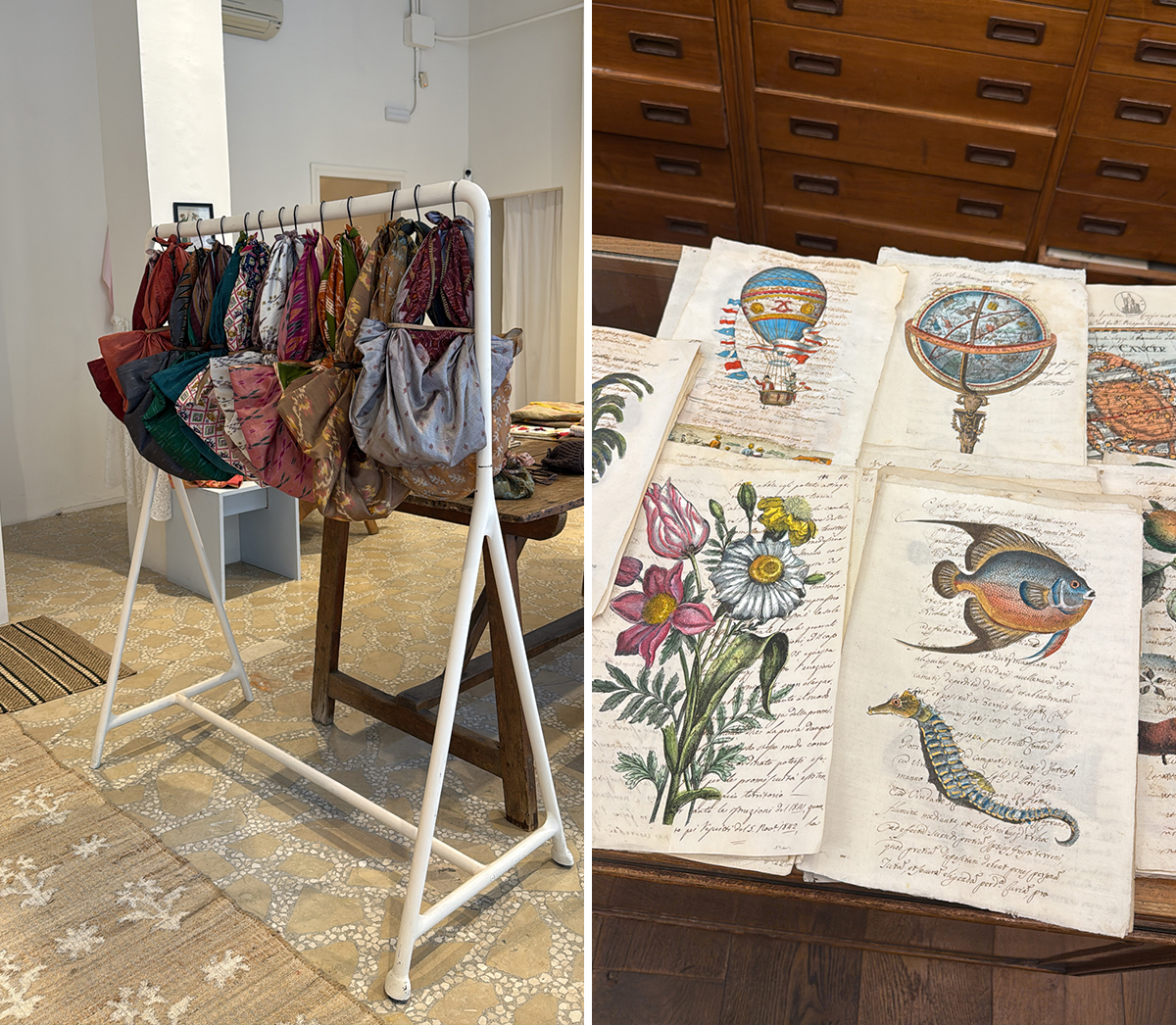 Boutiques around Milan near the Casa Brera hotel.