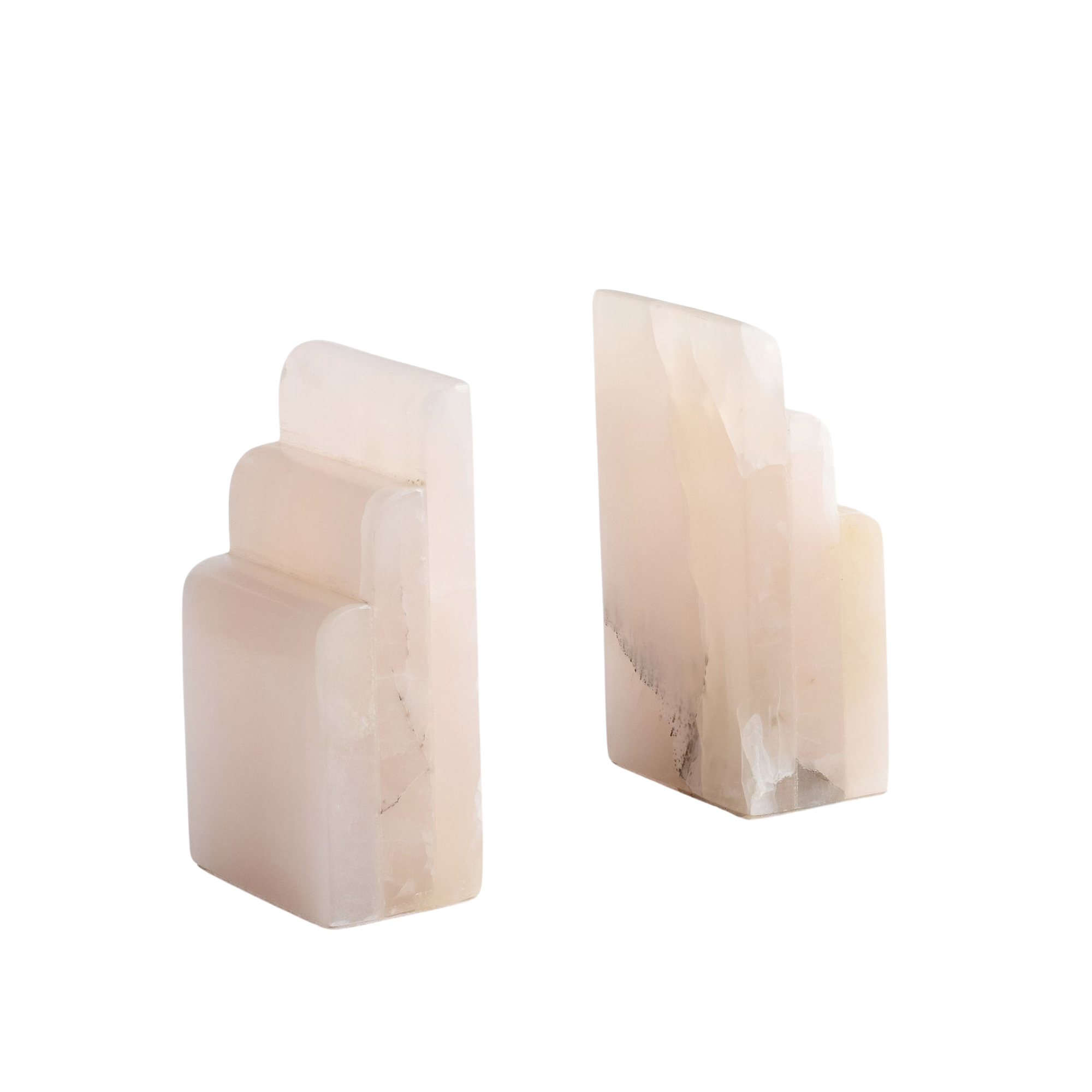 pink onyx bookends