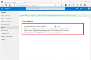 OneDrive disable tags