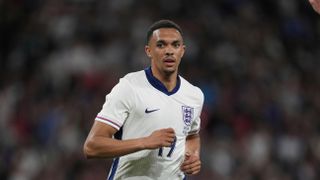 Trent Alexander-Arnold of England in action during the Euro 2024 warm-up match against Iceland at Wembley in June 2024.