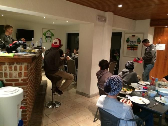 Geoff Proctor gives a talk during dinner