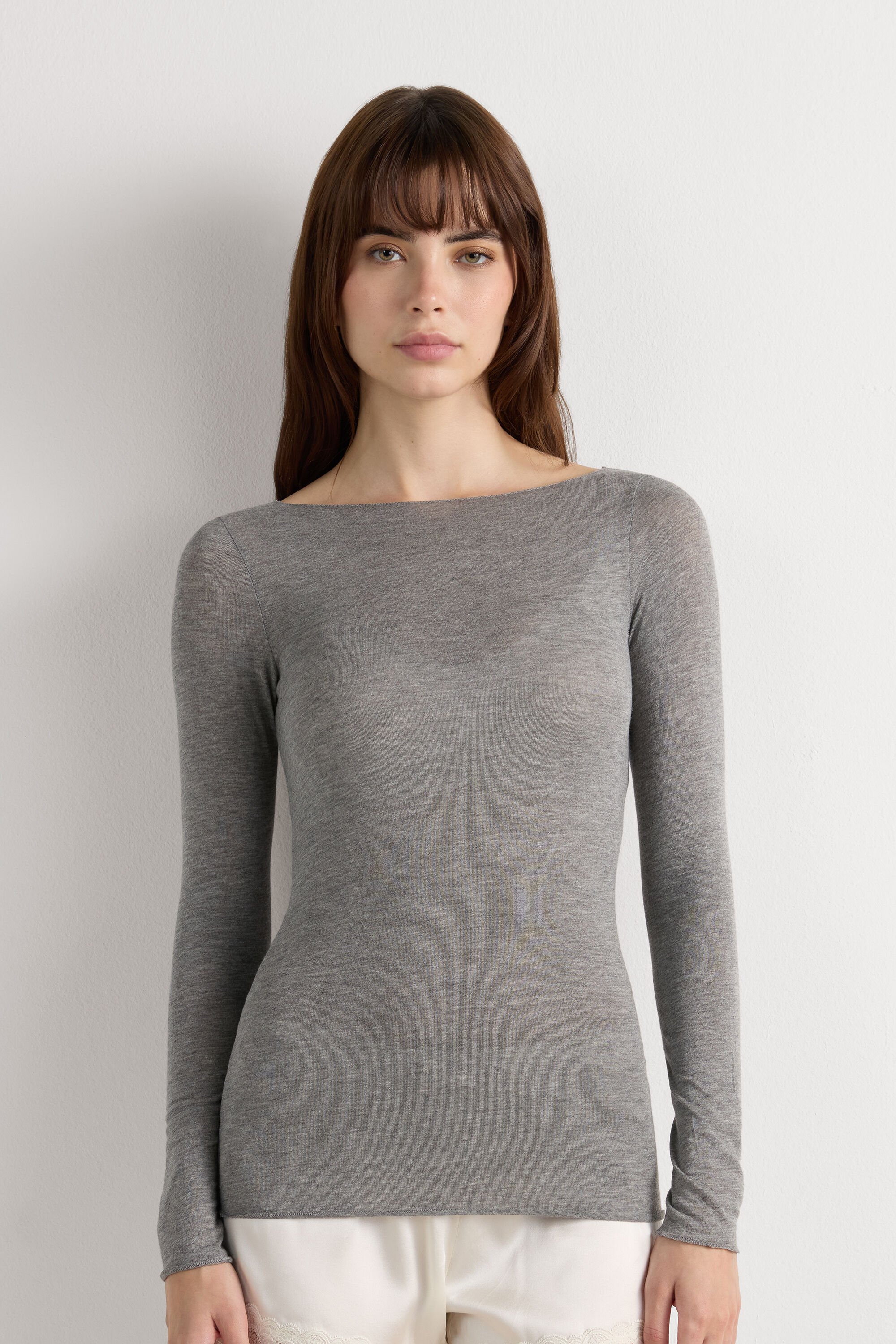 Intimissimi, Boat Neck Modal Cashmere Ultralight Top