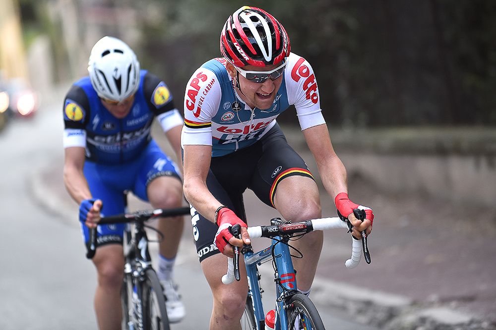 Tim Wellens in action during the final stage at Paris-Nice.