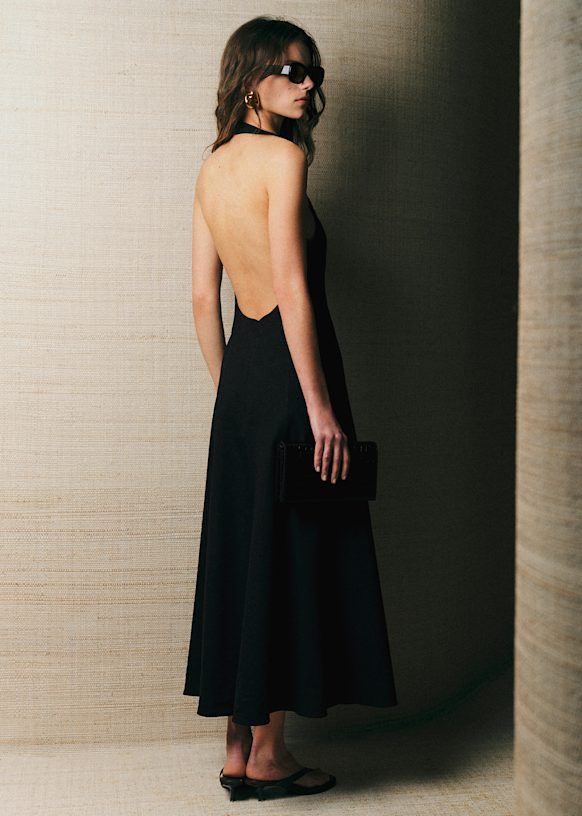 Sezane Almada Dress - Black - Linen - Sézane