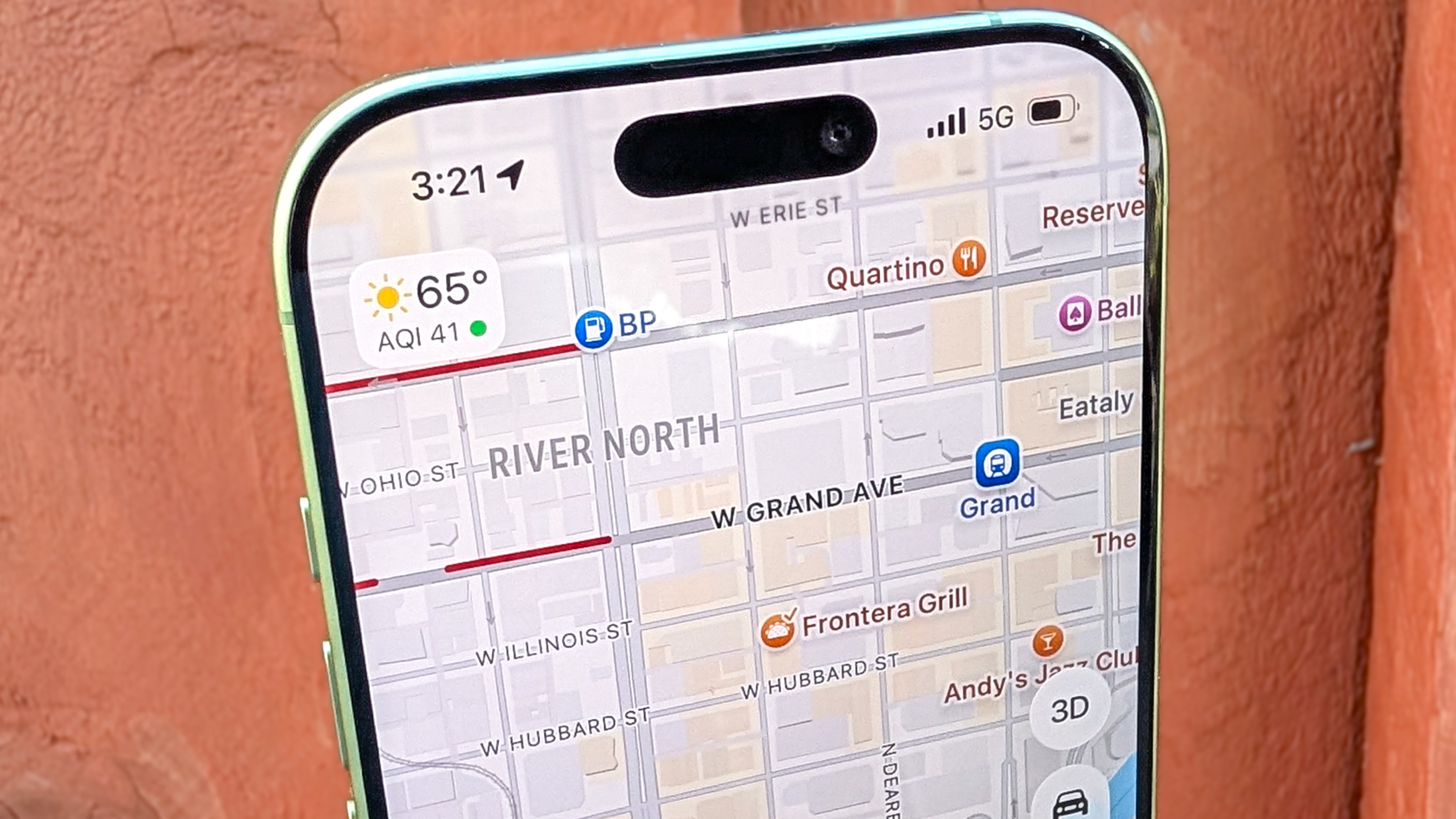Apple Maps on an iPhone 17