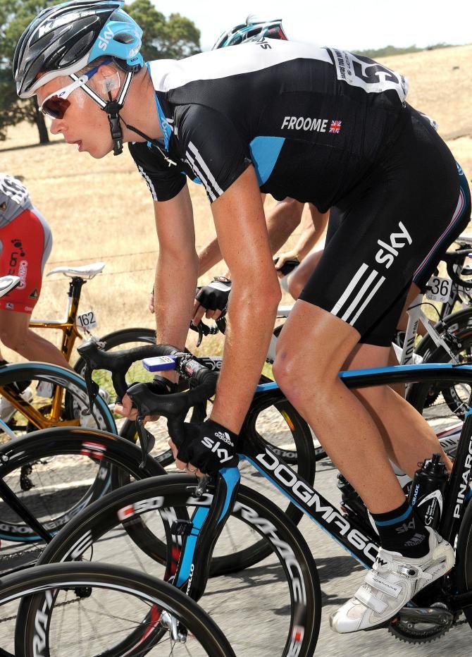 Chris Froome races in Sky colours for the first time