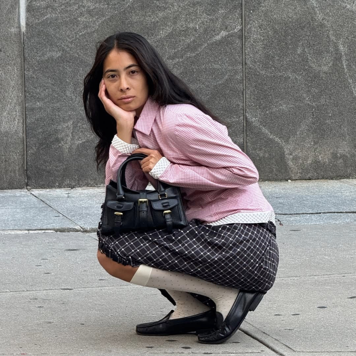 Michelle Li in a Miu Miu-inspired outfit