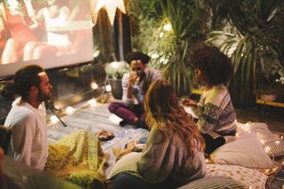 outdoor cinema in a garden