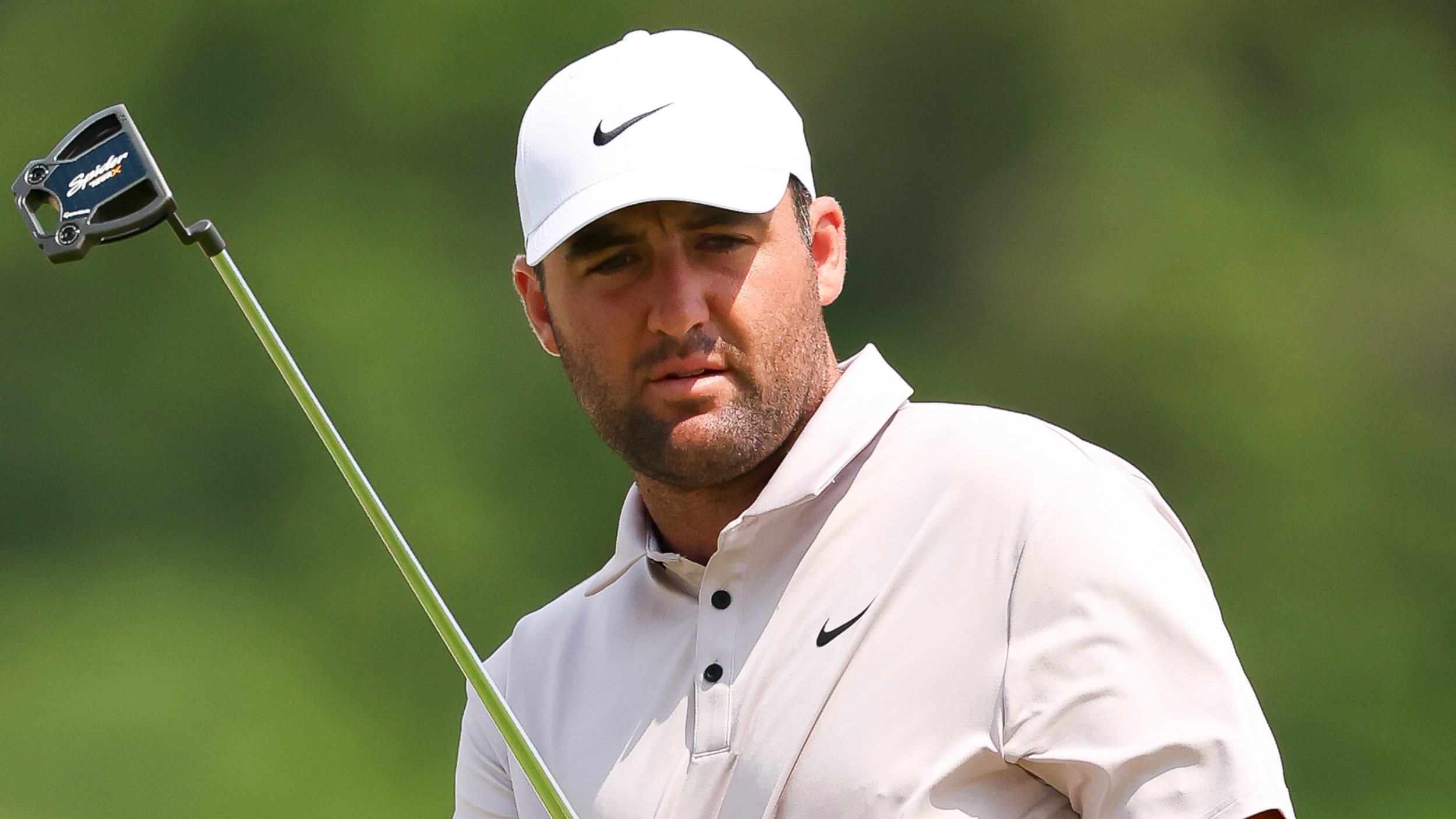 Scottie Scheffler during a US Open practice round 