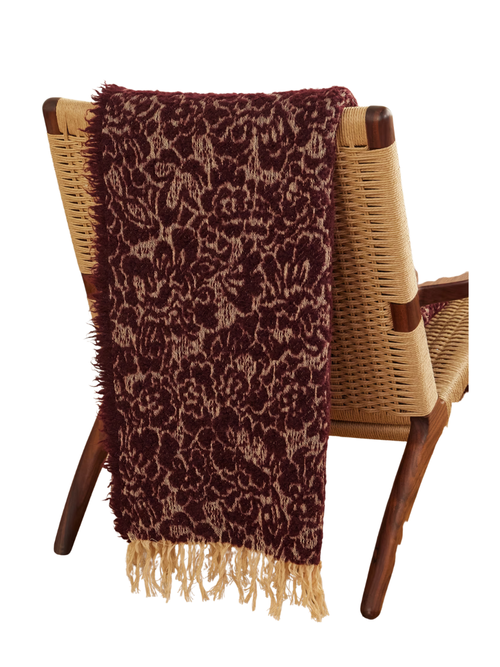 Malghe Fringed Floral-Jacquard Wool-Blend Throw
