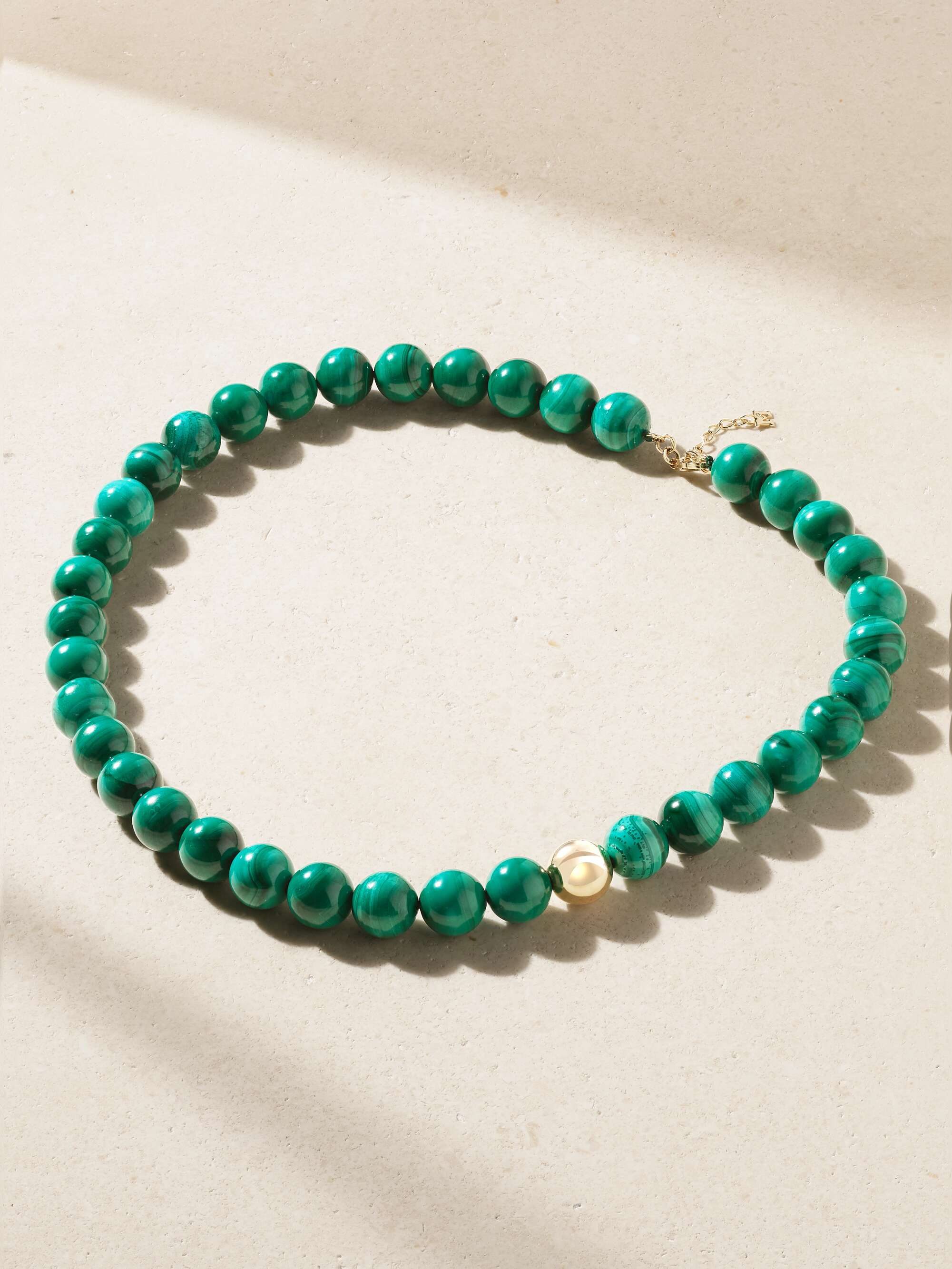 14-Karat Gold Malachite Necklace