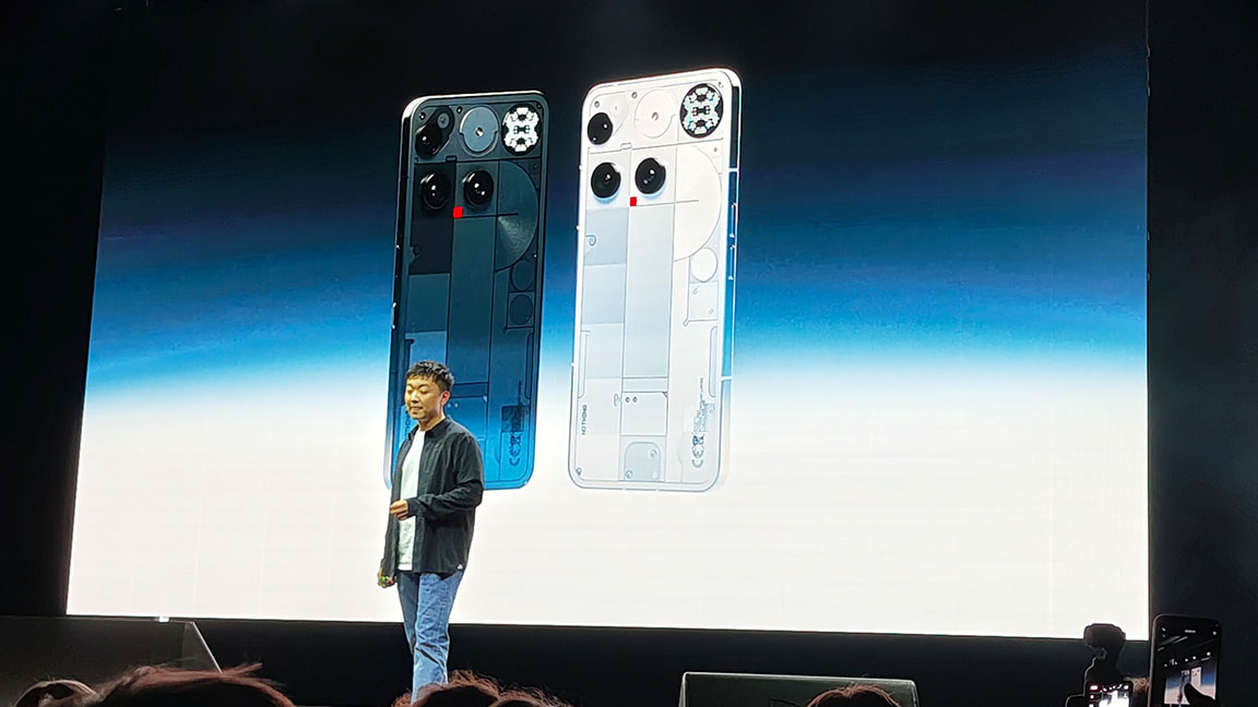 Nothing Phone 3; a man on a stage talking about a phone