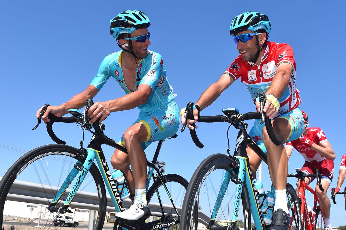 Michele Scarponi and Vincenzo Nibali at the Tour of Oman