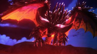Edited screenshot of Nergigante in Monster Hunter Stories 2: Wings of Ruin