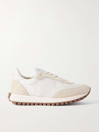 Gravel Suede, Leather and Shell Sneakers