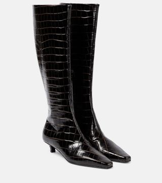 Leather Knee-High Boots