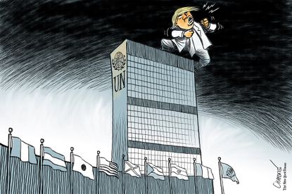 Political cartoon U.S. Trump United Nations